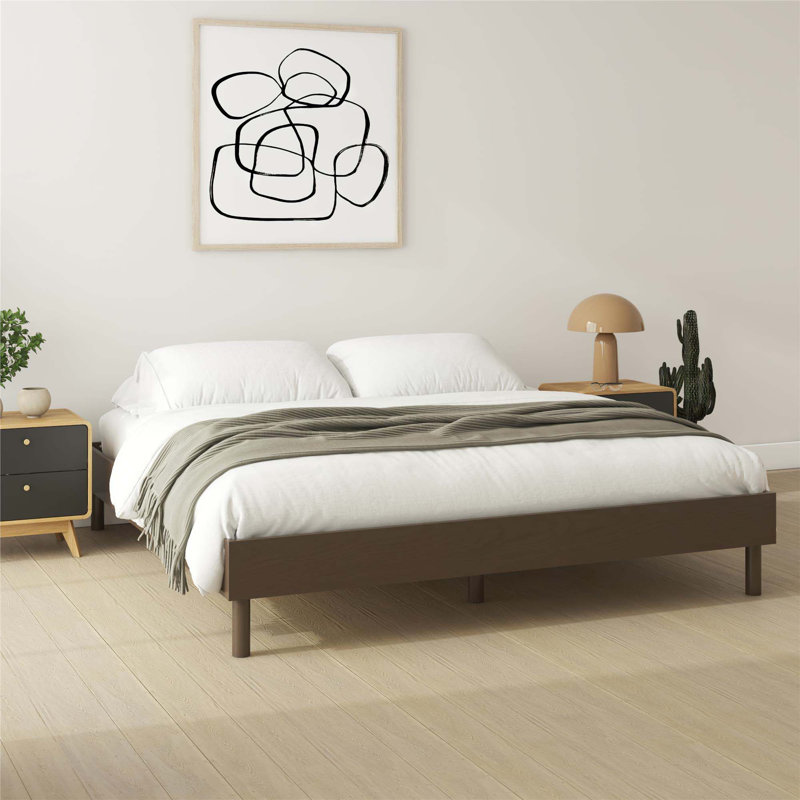 Cologne Tool-Less Wood Platform Bed, King Size, Easy Assembly, No Tools Required, Sturdy And Stylish For Modern Bedrooms