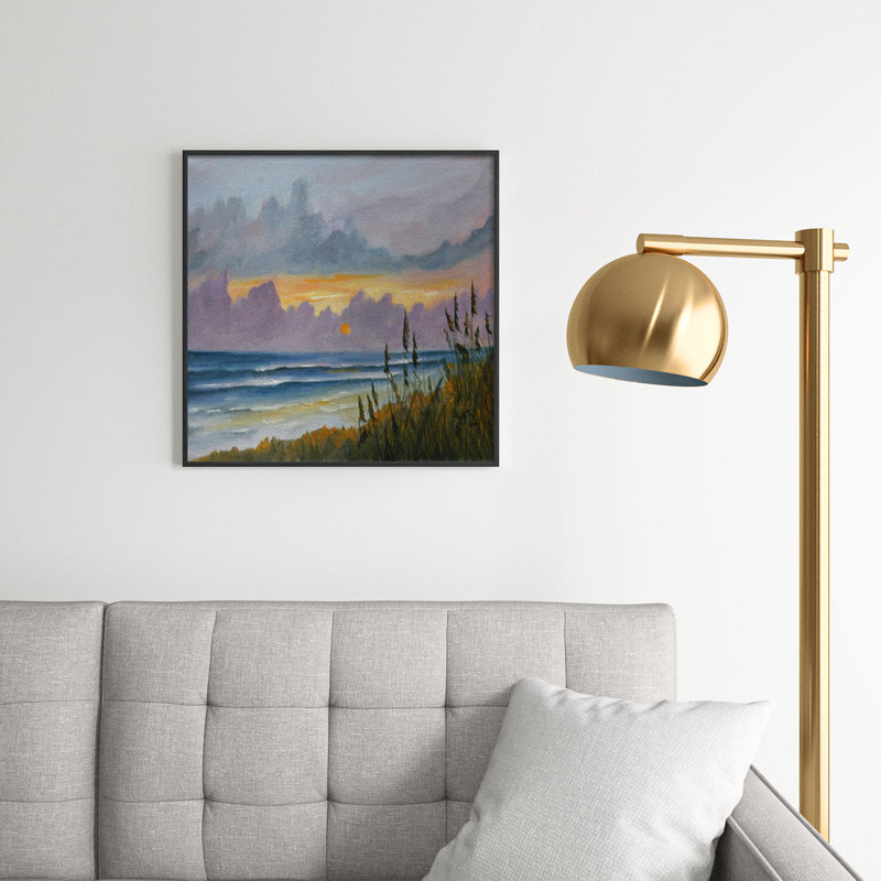«Morning has Broken» - Peinture encadrée sur verre, H 20 po x l 20 po x P 1 po, Noir