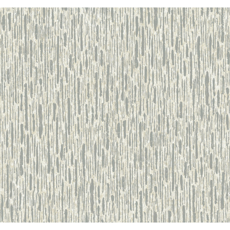 Abstract Metallic Wallpaper Roll, Cream/Silver