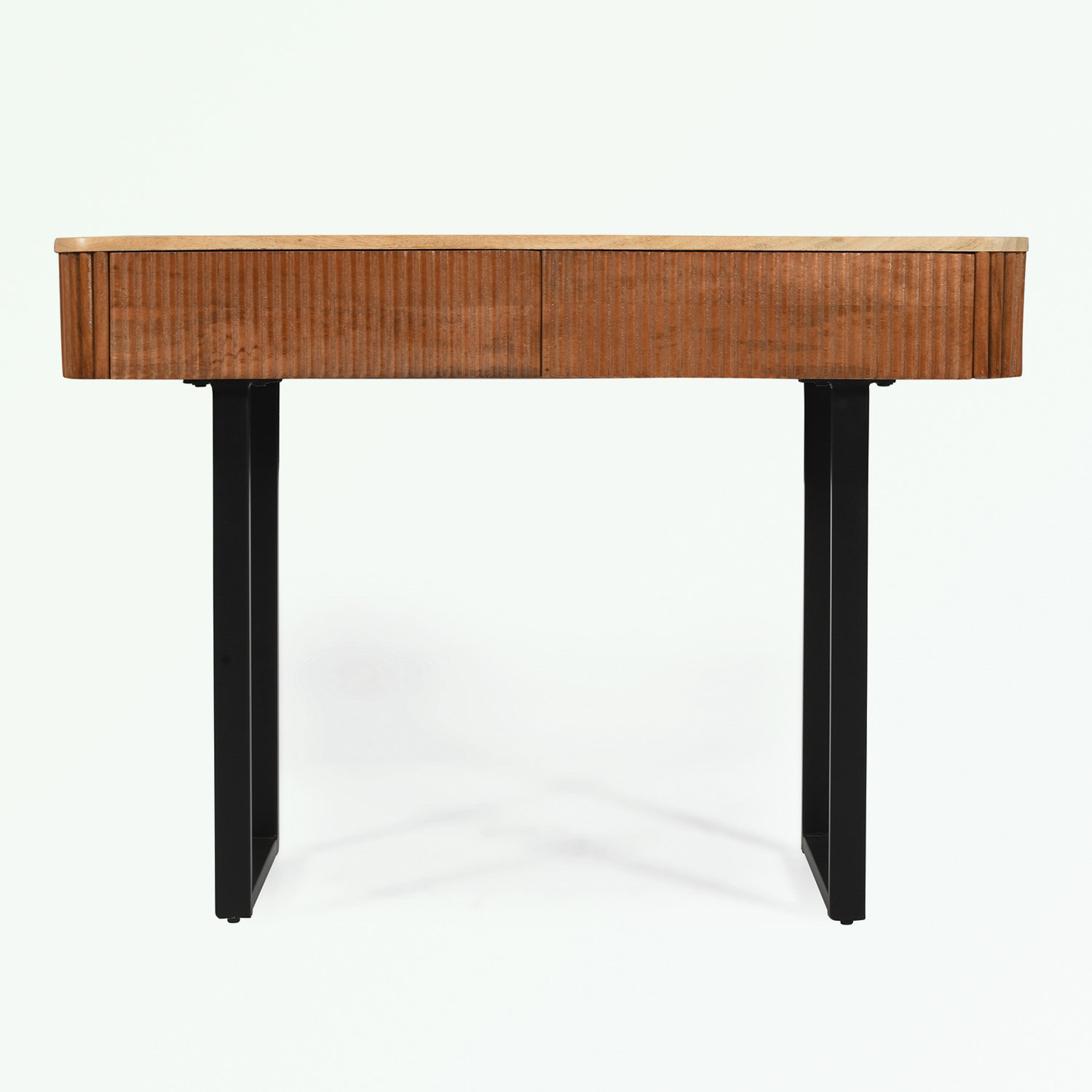 17 Stories Wood console Table with Fluted Design and Metal Legs | Wayfair