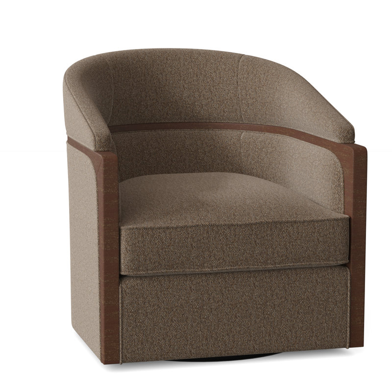Forester 29" W Swivel Barrel Chair, Walnut, Hazelnut (9508 17)