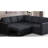 Sectional Sofa Bed, BLACK-1632763249