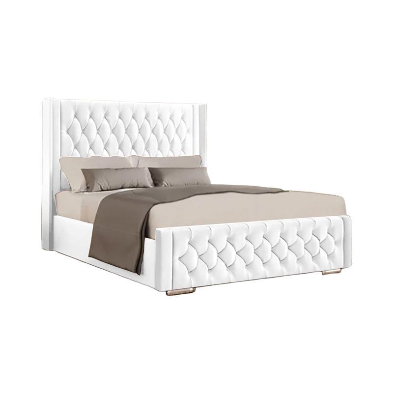 Athlene Upholstered Bed Frame, Super King (6'), White