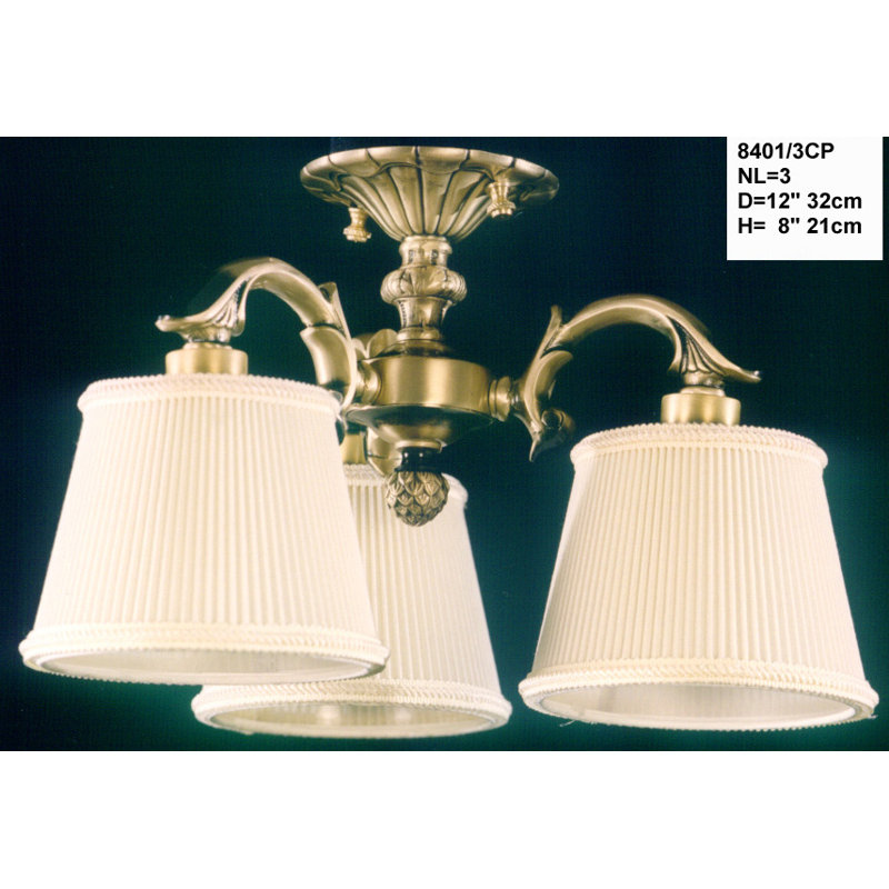 Cranmer Glass Semi Flush Mount, Polished Brass