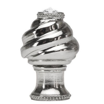 Caché knob with flared foot with Swarovski Clear Crystalsin Platinum