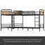 Lit superposé quadruple pour 4 enfants, structure de lit superposé simple en métal robuste, lit superposé triple amovible, peut être divisé en 3 lits simples, noir