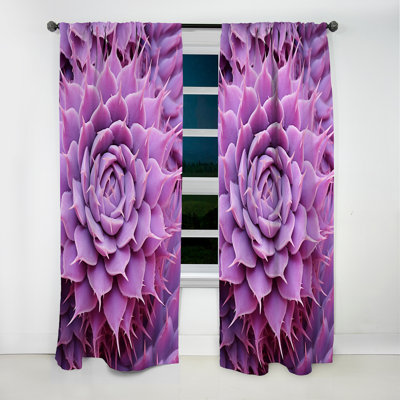 Cactus Mauve Majesty - Cactus Curtain - Blackout Floral Curtain - 1 Panels