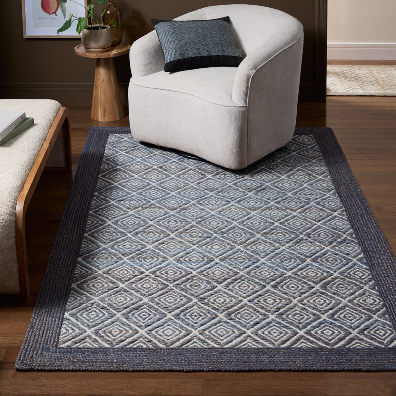 Town & Country Terra Nalani Textured Diamond Area Rug Midnight Blue, Rectangle 8' x 10'
