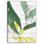 Silhouette botanique en vert et jaune sur toile tendue de bois rustique