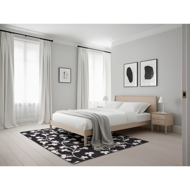 Tapis noir Osbonre, Rectangle 5 pi x 7 pi