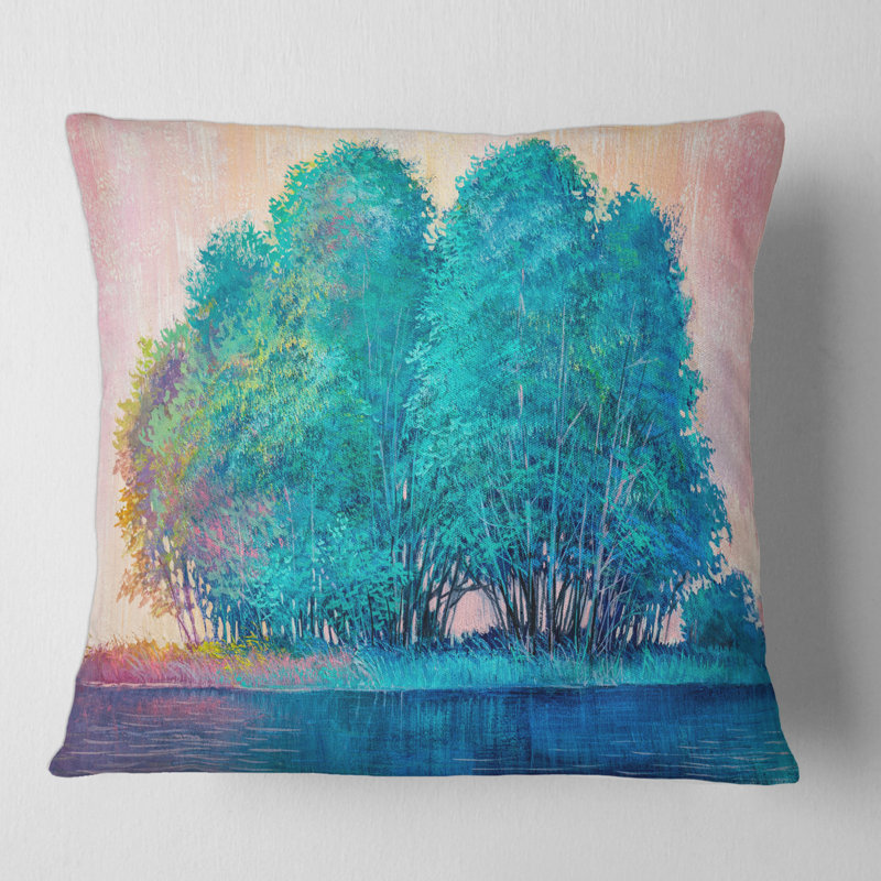 Coussin imprimé Blue Tree, 18" x 18"