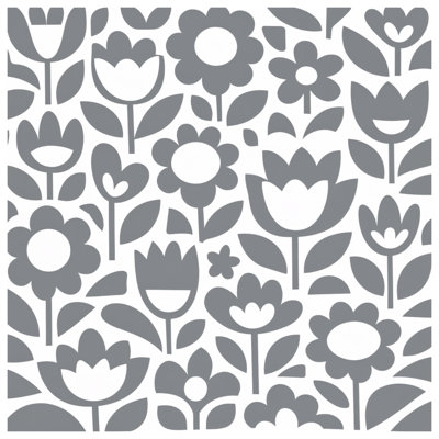 Édredon gris à motif floral