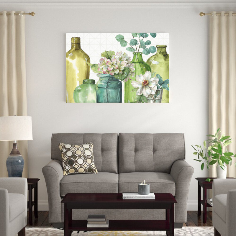 «Mixed Greens XLIX» par Lisa Audit, reproduction d'art sur toile tendue, H 32 po x l 48 po