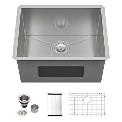 Évier de cuisine encastré en acier inoxydable de calibre 16 L 21 po x l 18 po x H 12 po