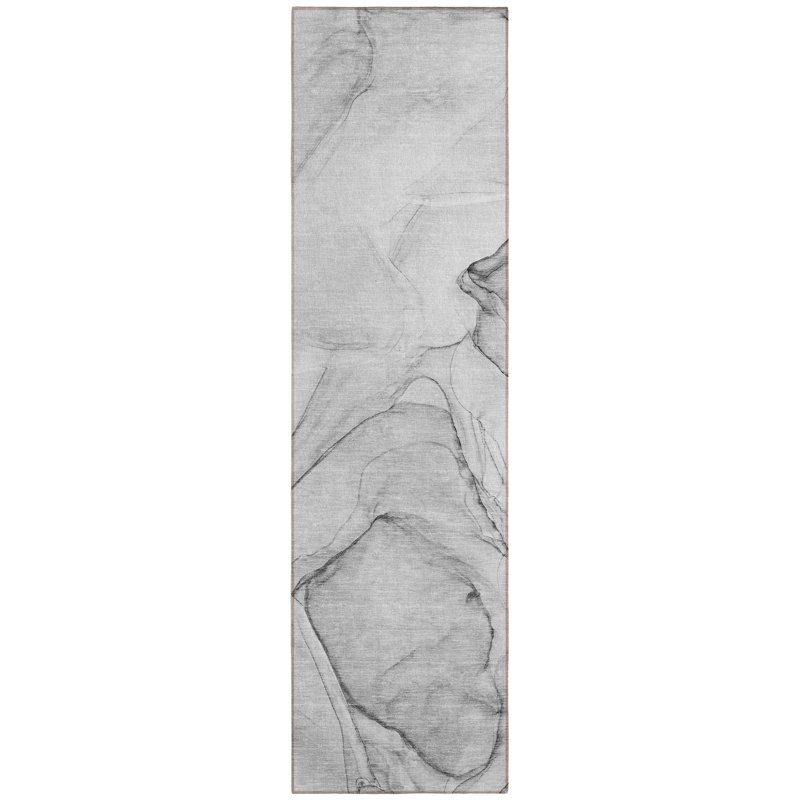 Tapis de couloir d'extérieur 8 po gris
