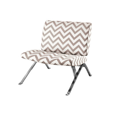 Chaise de chambre contemporaine - tissu doux, pieds en métal, base taupe élégante et brillante