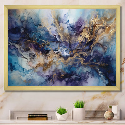 Encre liquide dorée captivante I - art abstrait marbre