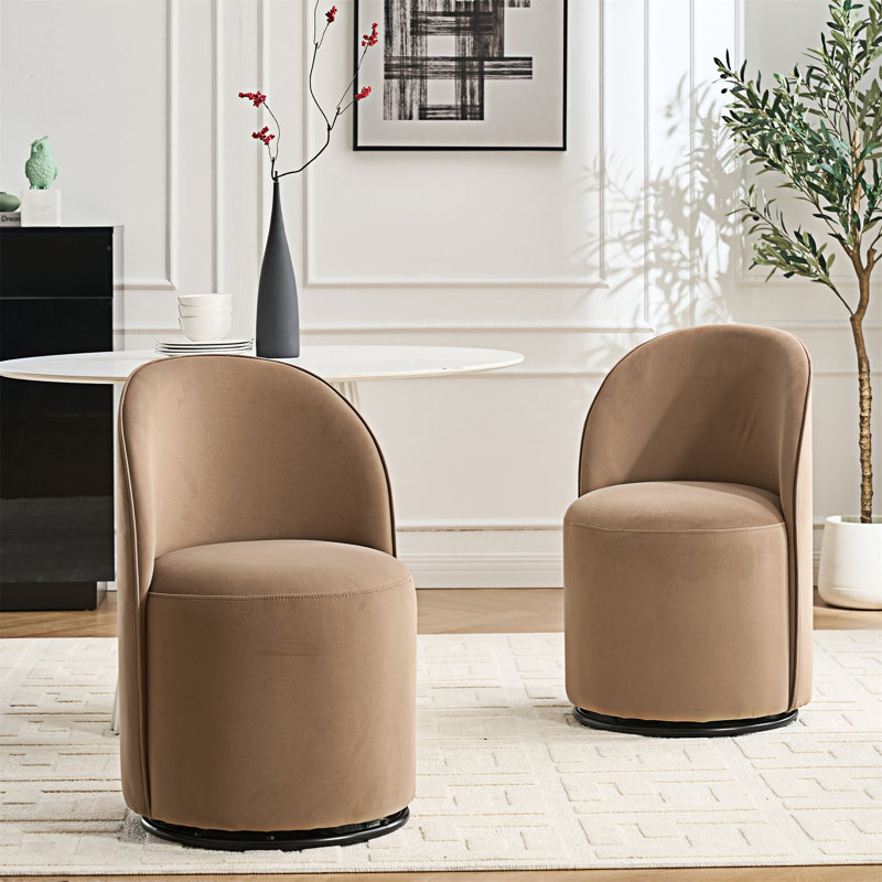 Chaise d'appoint rembourrée, Brun