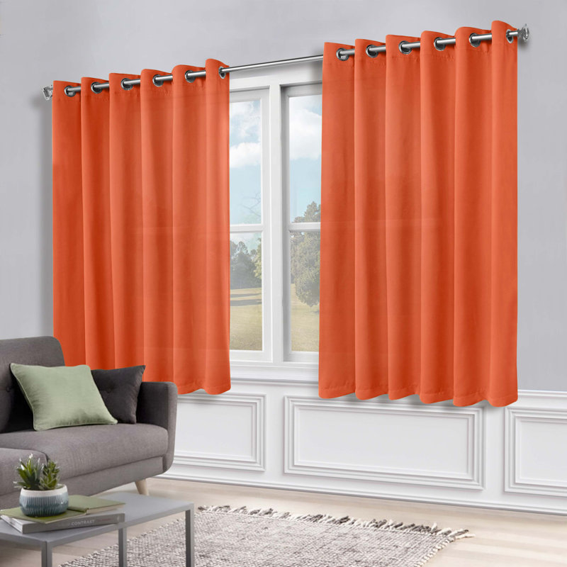 Paire de rideaux obscurcissant avec œillets Millendon, Rouille, L 70 po x L 63 po