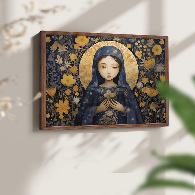 Série religieuse - Imprimé encadré - Restickable, H 11 po x l 14 po, Noyer