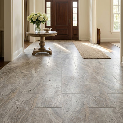 Silver Honed Filled 12x24 Travertine Tile