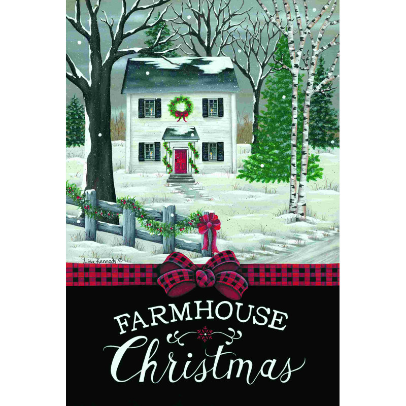 Farmhouse Christmas On Canvas by Lisa Kennedy Print