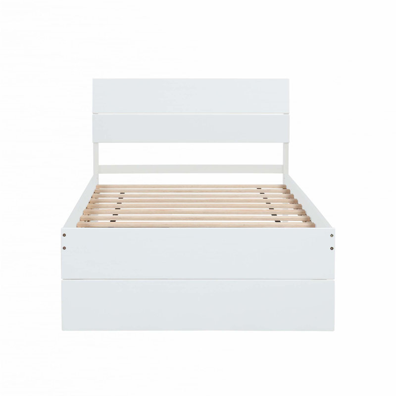 Cadre de lit simple avec lit gigogne simple, Blanc