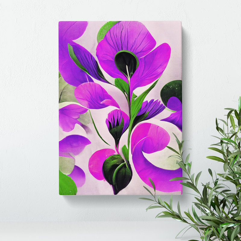 Floral Abstract Art No.1 - Wrapped Canvas Print, 50cm H x 35cm W x 3cm D