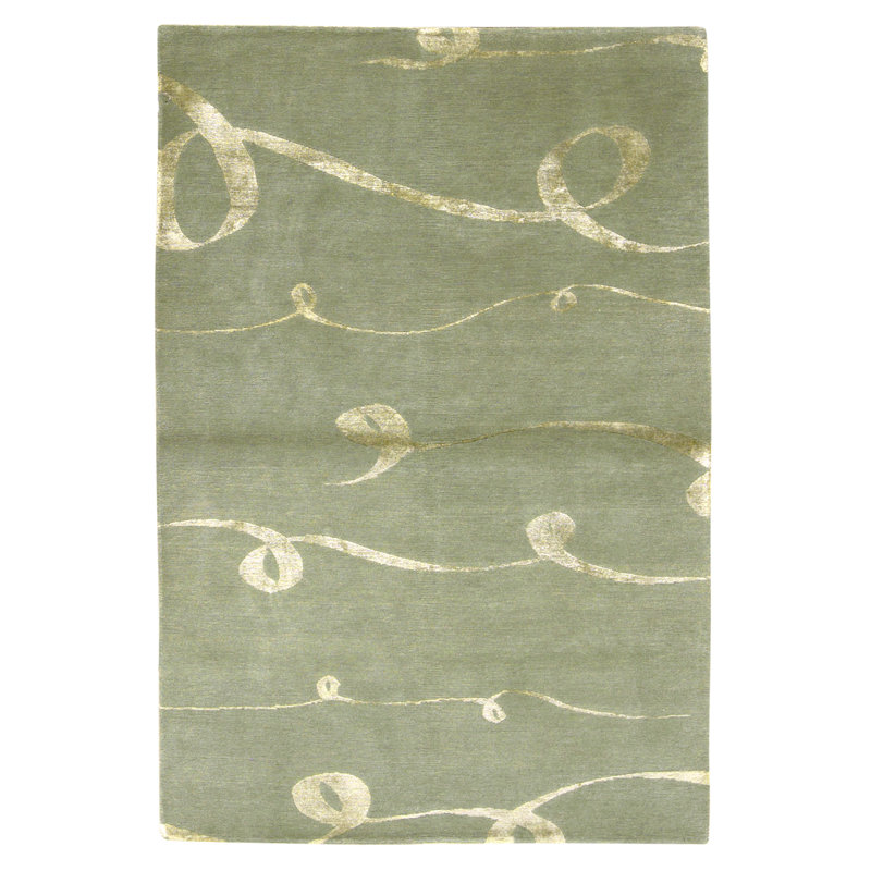 High-Quality Hand-Knotted Seafoam Area Rug