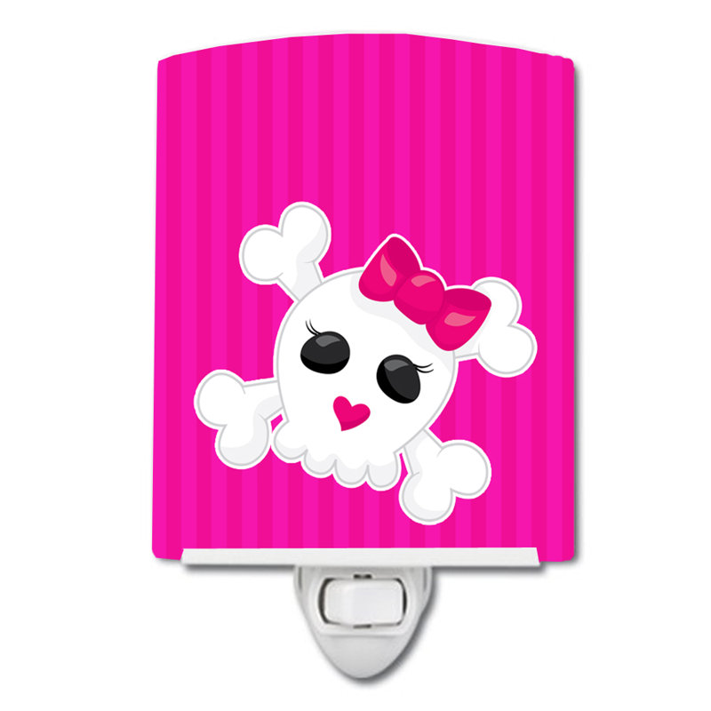 Skull and Cross Bones Ceramic Night Light