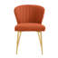 Chaise d'appoint 4 pièces en velours capitonné à oreilles orange avec pieds en métal-677047