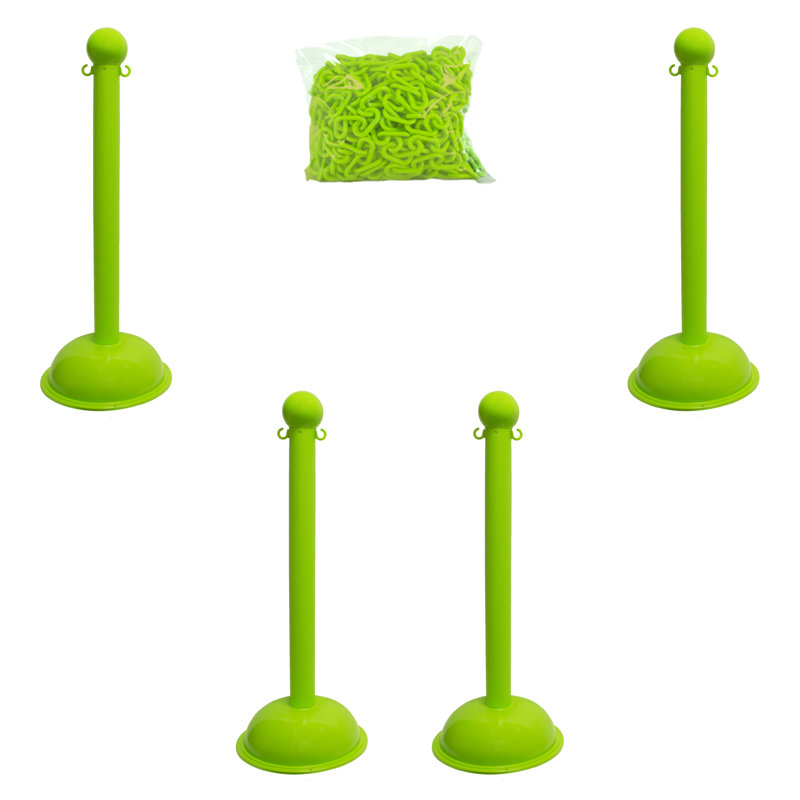 Mr. Chain 41'' H x 16'' W Plastic Stanchion System, Safety Green