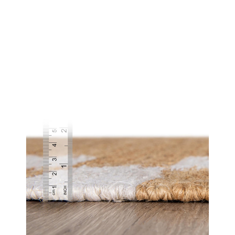  Mira Laurel Handwoven Jute Rug, Runner 2' x 6'1", White/Natural