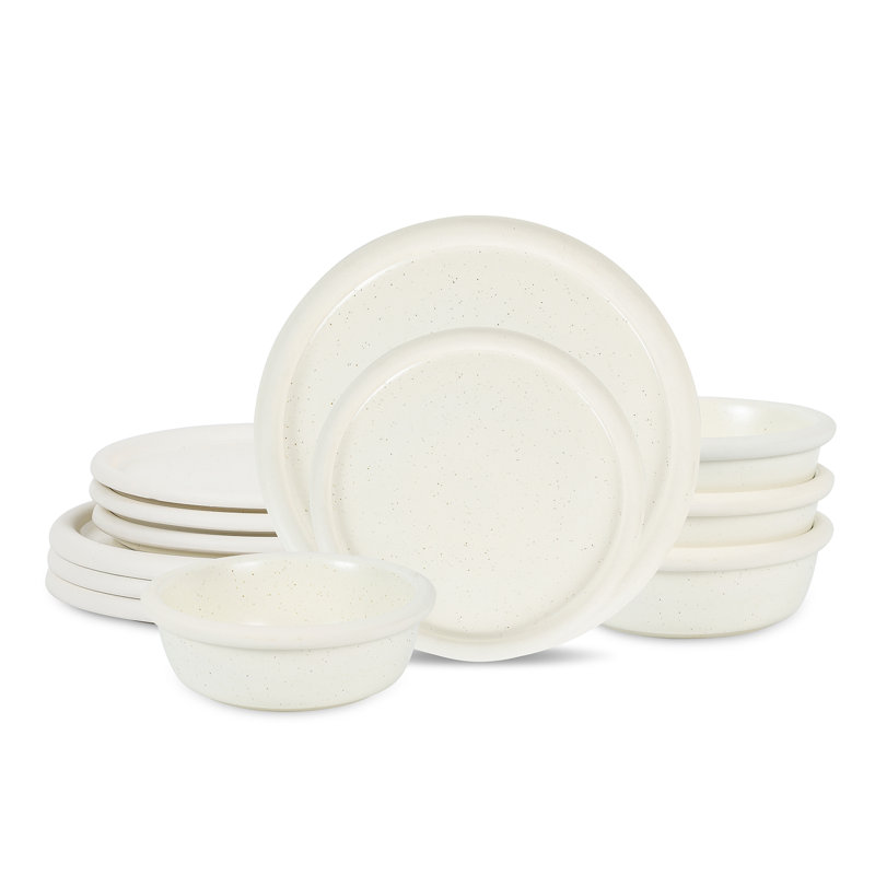 Stone Lain Capri 12-Piece Dinnerware Set Stoneware, Gray