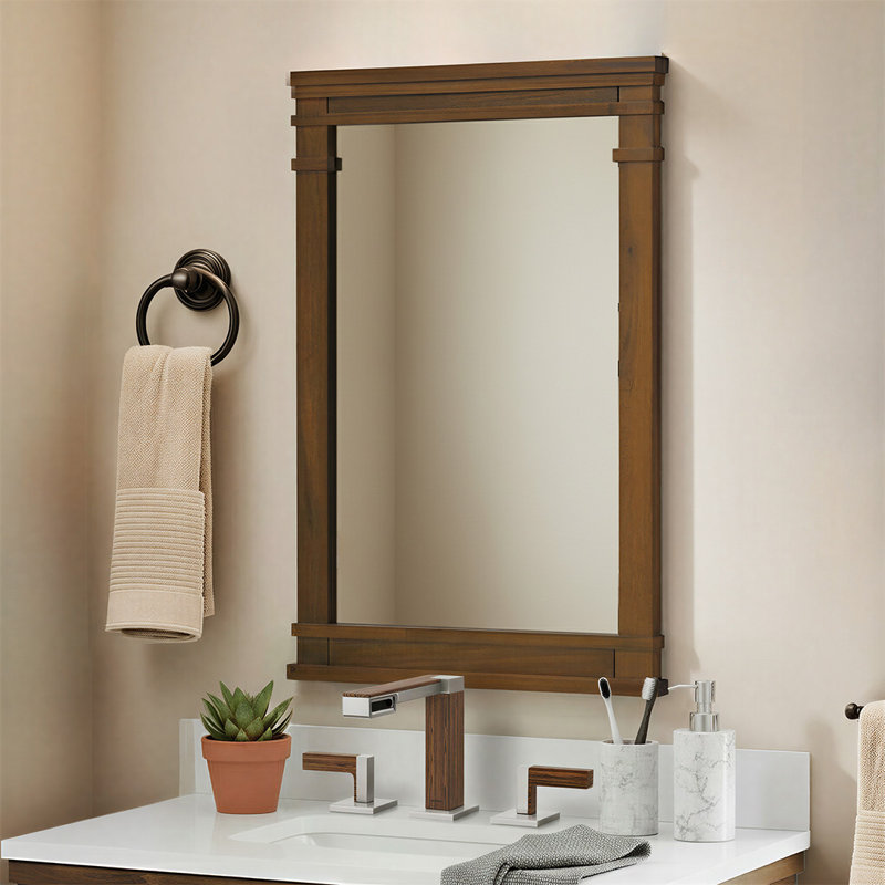 Frank Lloyd Wright USONIA Harmony 22 Wood Mirror, 22 x 1.25 x 30, Walnut