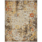 Beale Abstract Area Rug in Beige/Gold/Brown