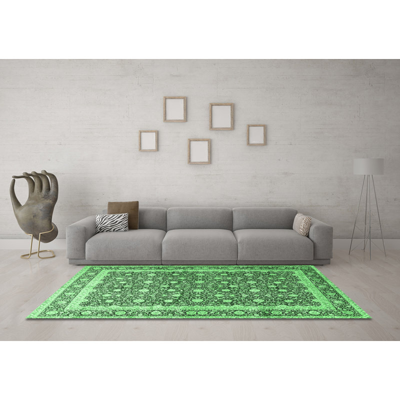 Maesynn Washable Oriental Indoor Rug, Square 5'
