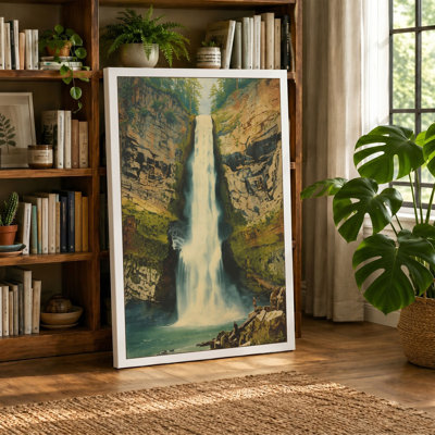 Waterfall in Stone Vintage - Wrapped Canvas