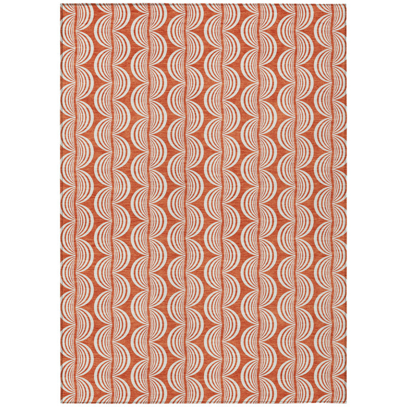 Tapis d'intérieur / extérieur 5 'x 8' Coral Ogee