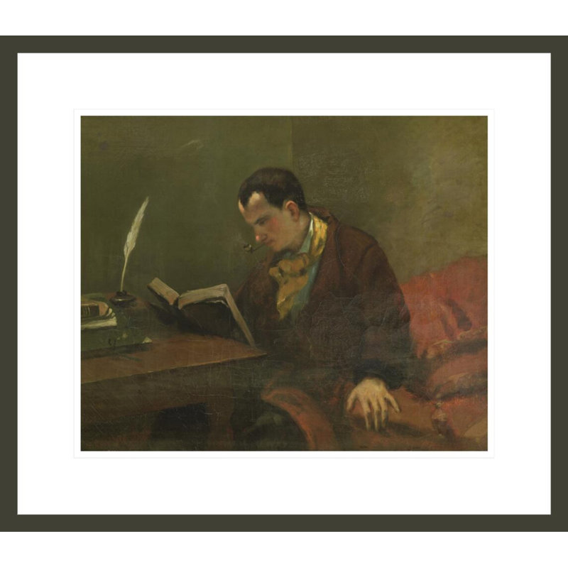 Portrait de Charles Baudelaire (1821-67) par Gustave Courbet, impression giclée encadrée, H 17,75 po x l 20,31 po