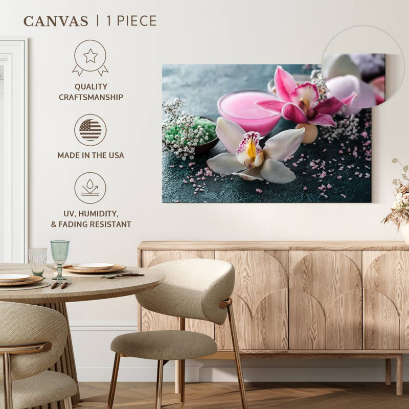 Orchidée Harnek et gommage au sel, H 24 po x l 36 po
