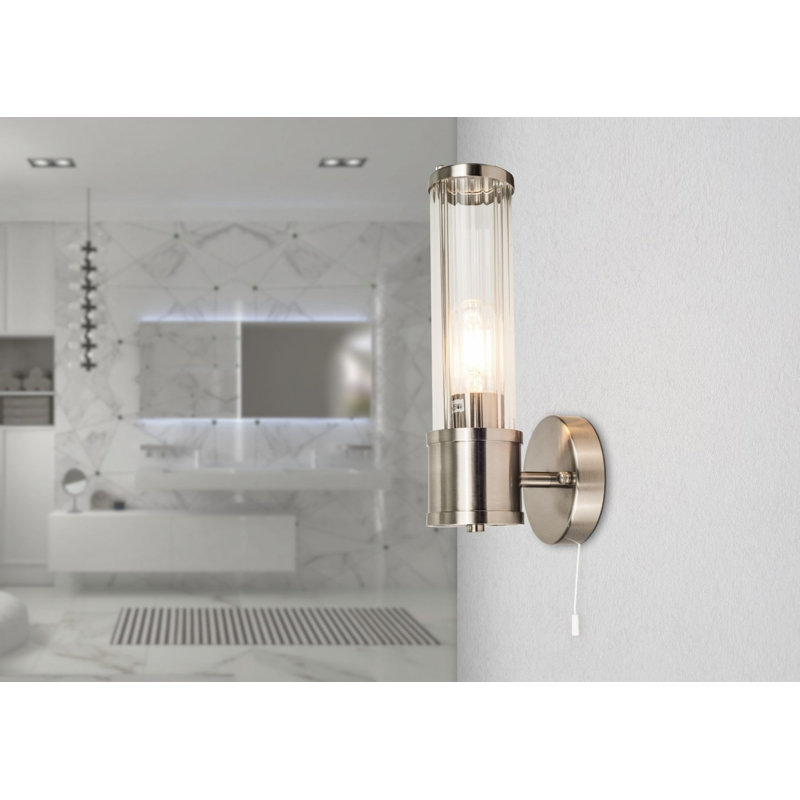 Verdie Armed Sconce, Satin Nickel