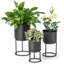 Ensemble de pots à fleurs en métal 3 pièces