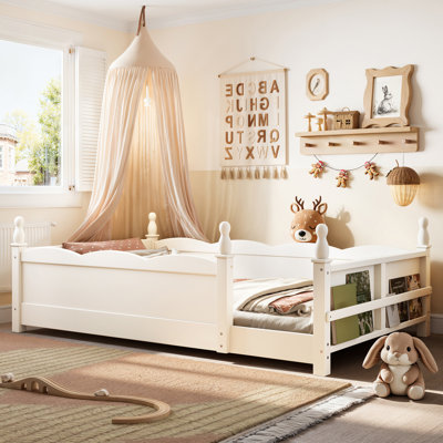 Lits sûrs avec rangement, panneau de fibres à densité moyenne, style Montessori pour enfants
