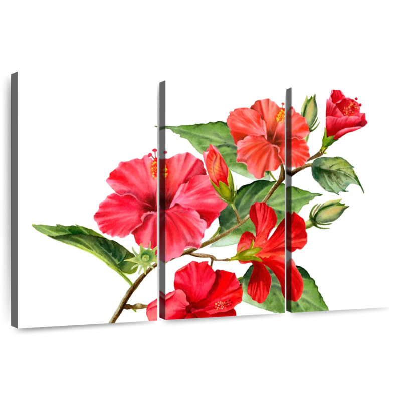 Branche de fleur d'hibiscus Harnek, H 24 po x l 38 po
