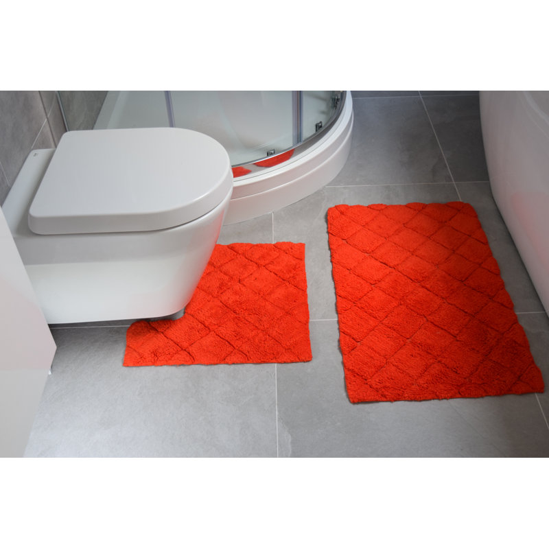 Hittner 100% Cotton Bath Mat, Red