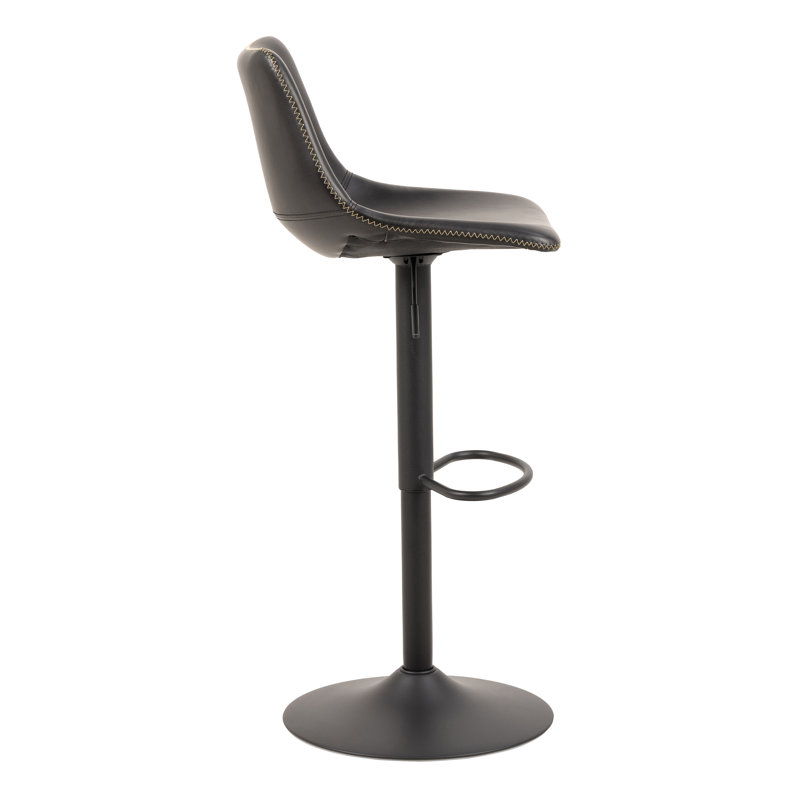 Satya Upholstered Counter Stool with Metal Frame, Black