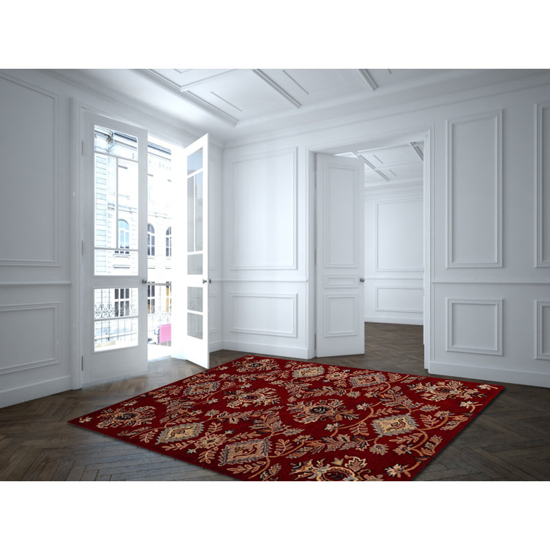 Tapis décoratif en laine Touffeté à la main à motif floral peniste, Rectangle 2 pi x 3 pi