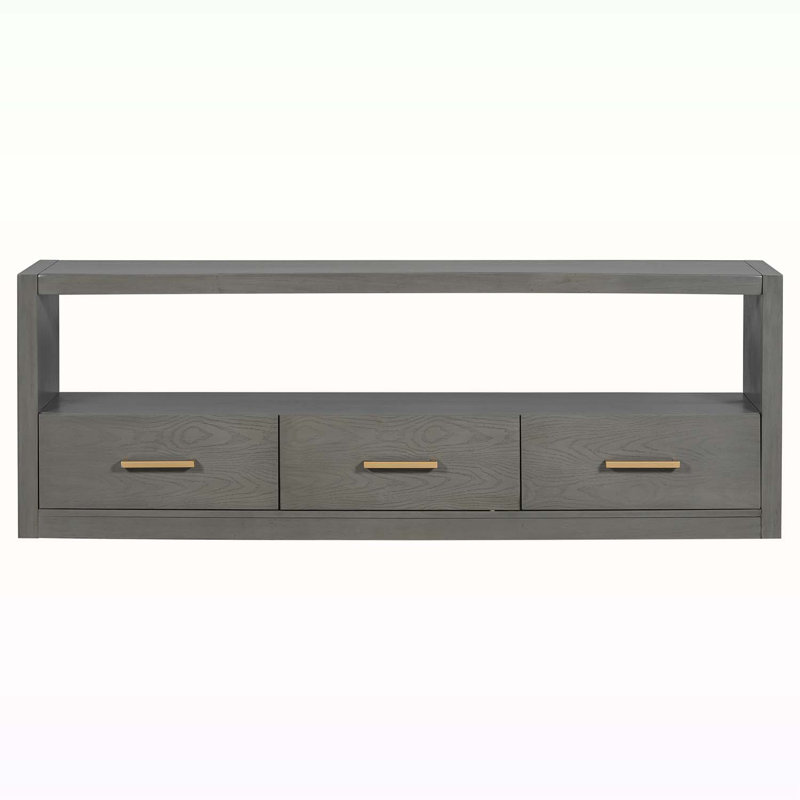 Classic Design Console Table with Three Drawers and Spacious Surface, Gray