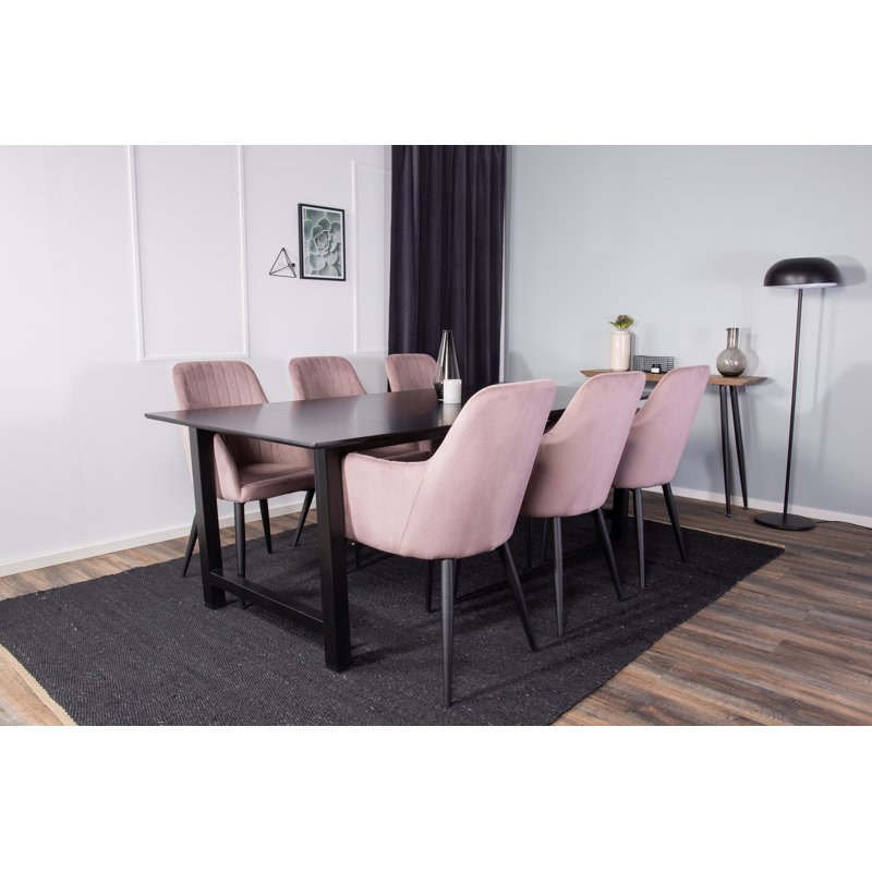 Kirk 6 - Person Dining Set, Dusty Pink